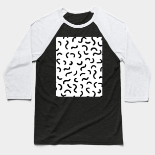 Fancy line black and white pattern Baseball T-Shirt